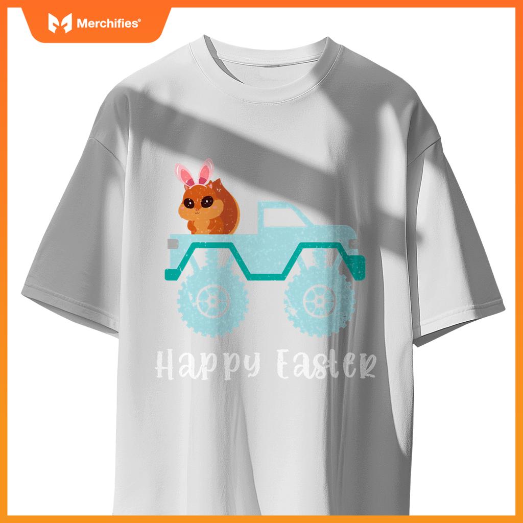 Happy Easter Squirrel Riding Monster Truck Toddler T-Shirt