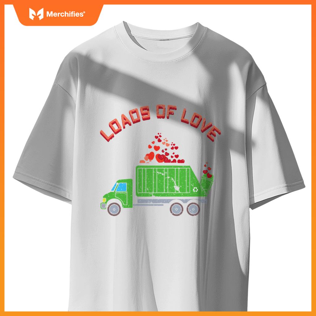 Kids Garbage Truck Hearts Day Happy Valentines T-Shirt