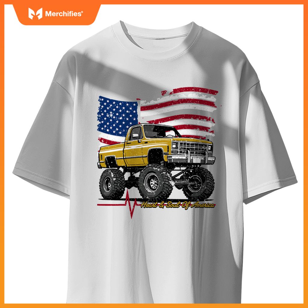 Lifted Squarebody 4Wd  American Pickup Truck T-Shirt