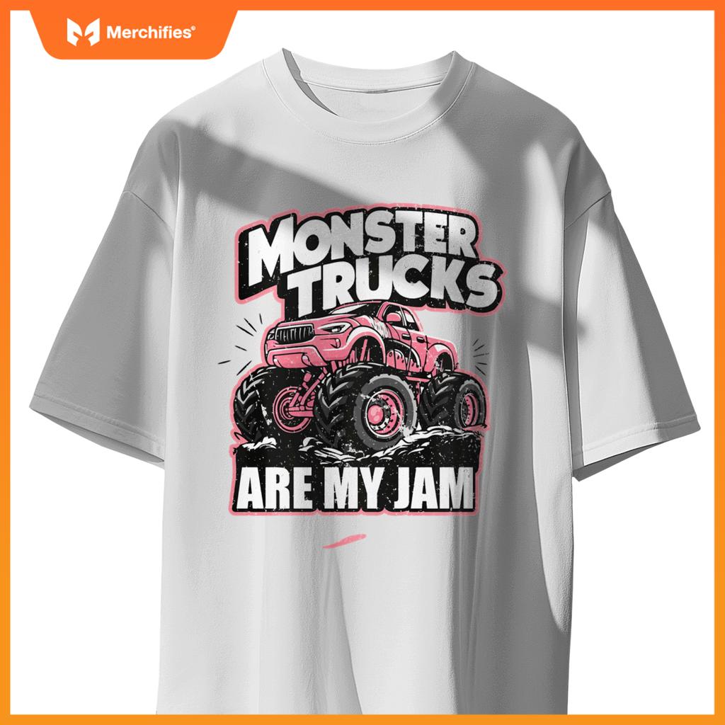 Monster Truck Are My Jam Pink Race Day Outfit For Car Lover T-Shirt