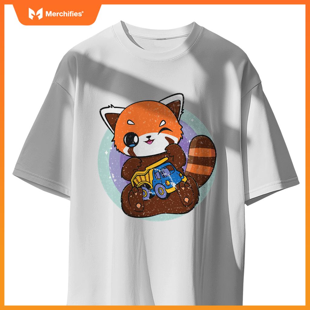Kawaii Red Panda With Toy Car Truck Cute Chibi Anime Otaku T-Shirt