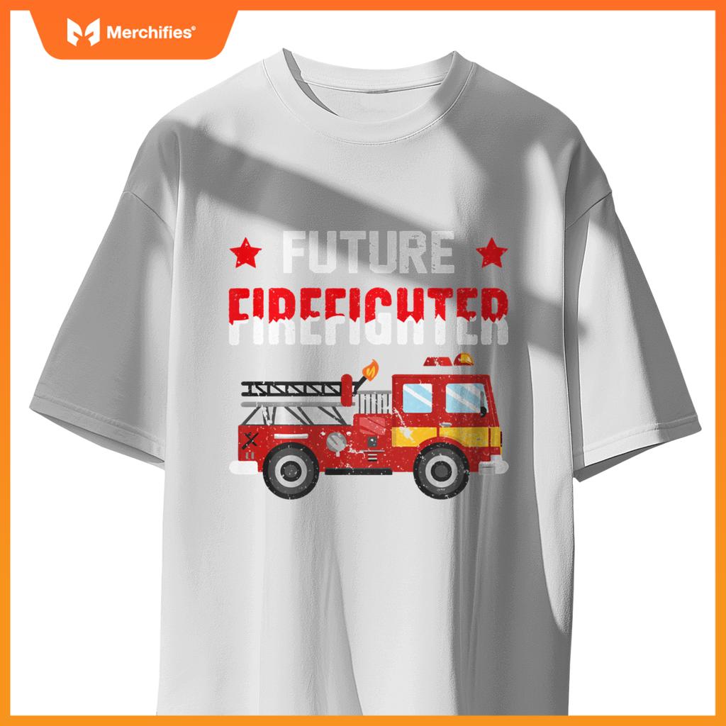 Future Firefighter Fireman Firefighting Boys Kids Fire Truck T-Shirt
