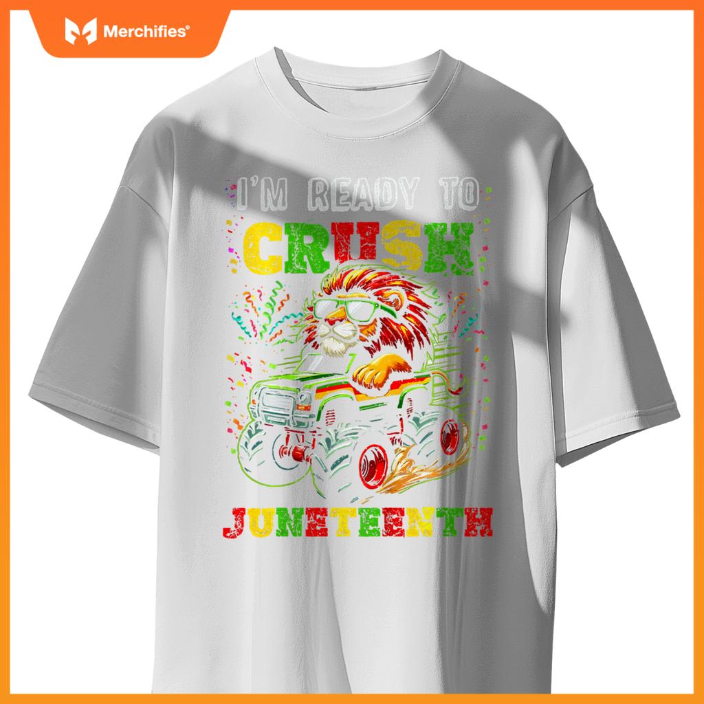 Kids Im Ready To Crush Junenth Monster Truck Lion Junenth T-Shirt