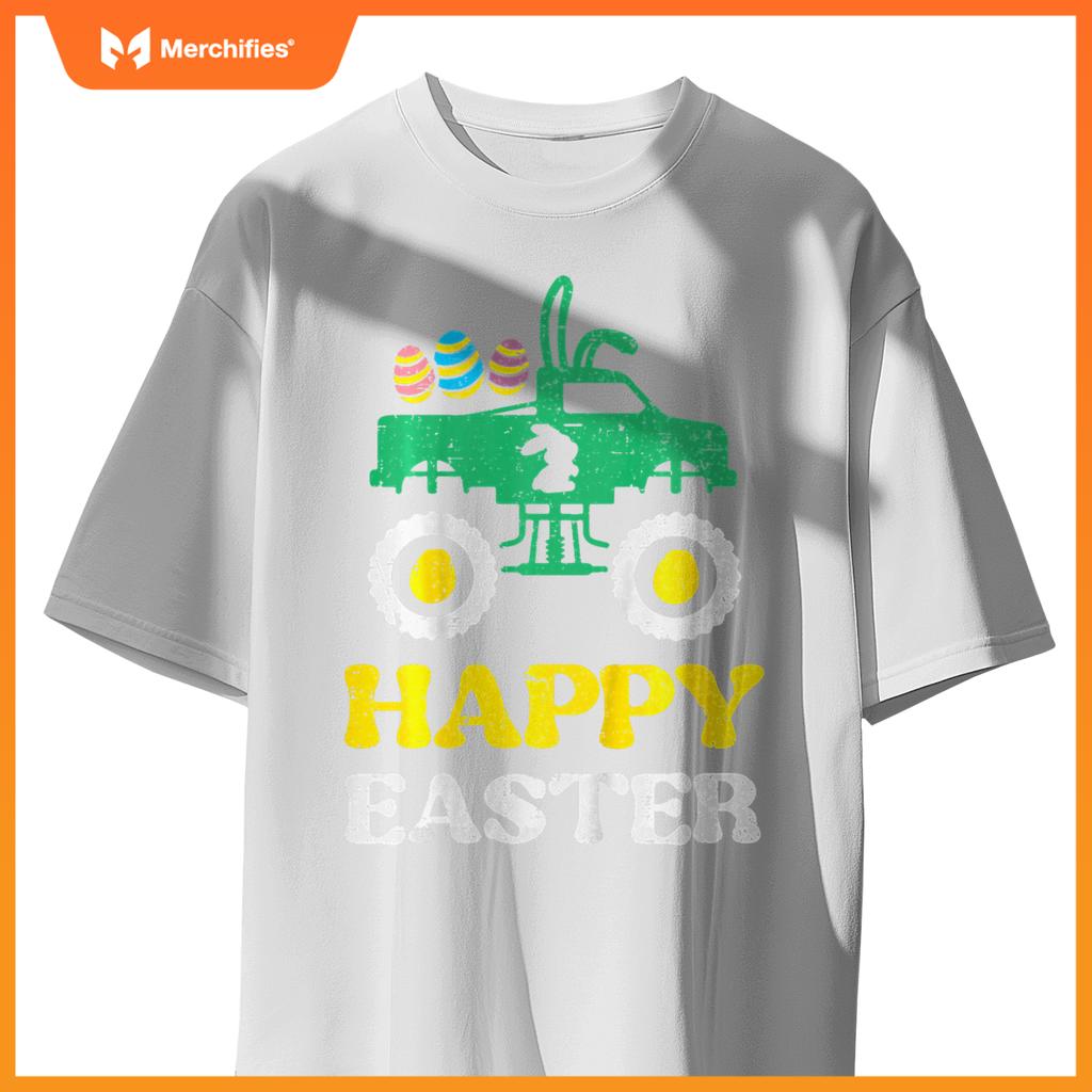 Kids Happy Easter Monster Truck Bunny Rabbit Boys Kids Toddler T-Shirt