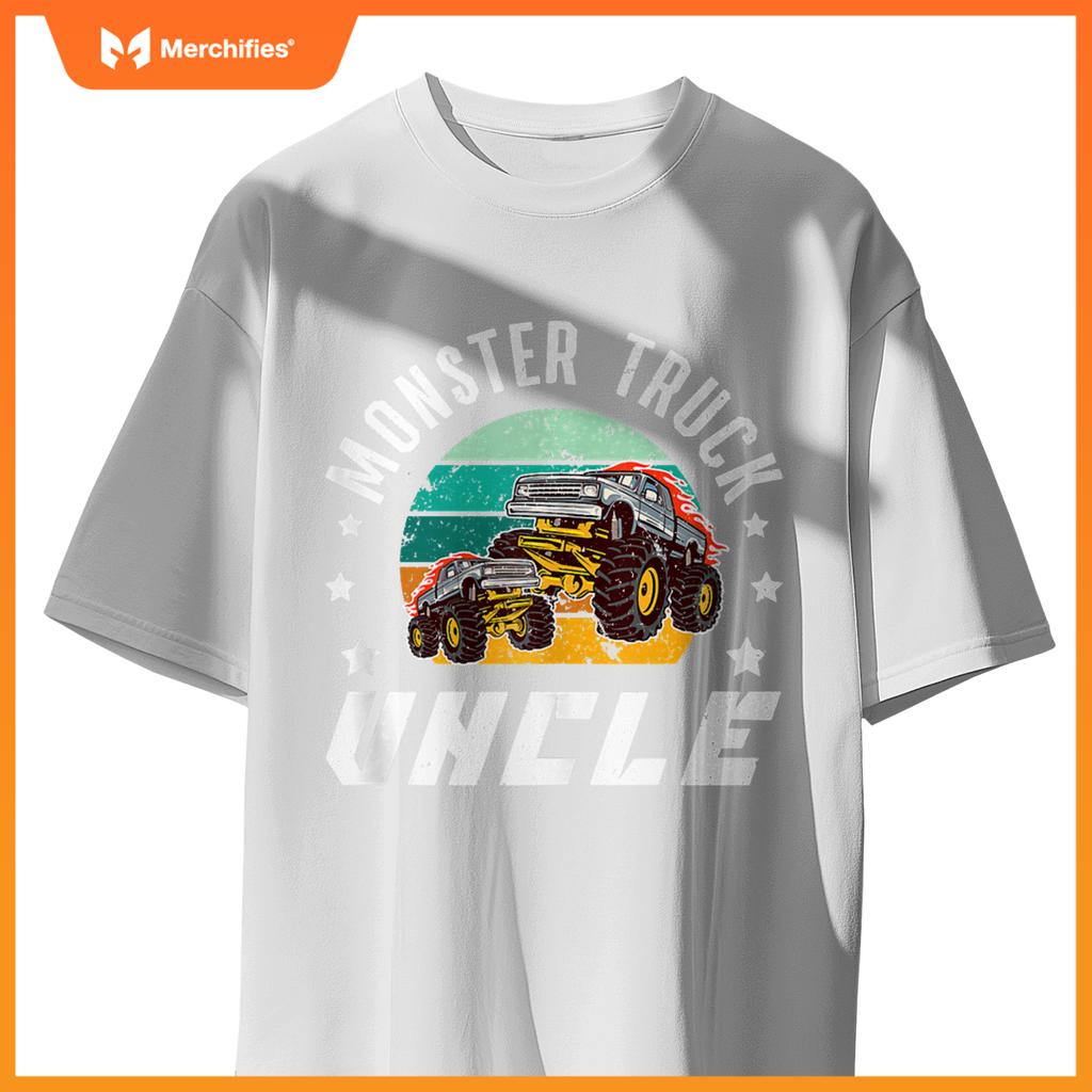 Mens Monster Truck Uncle Retro Monster Truck Uncle T-Shirt