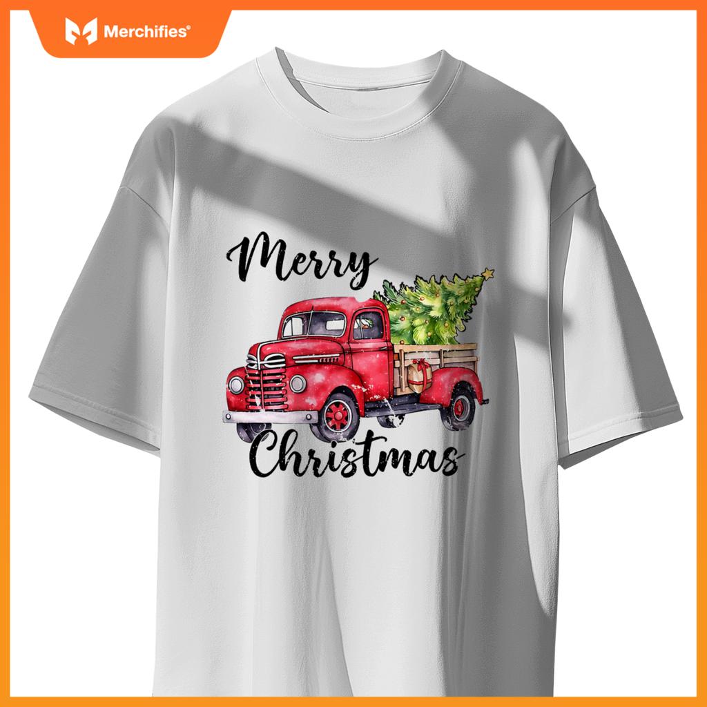 Merry Christmas Red Truck,  Holiday Truck With Tree T-Shirt