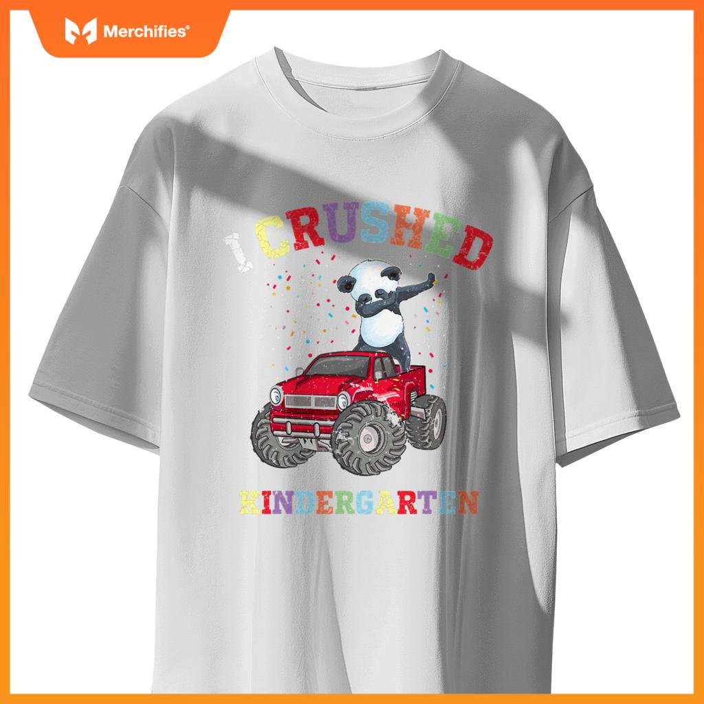 I Crushed Kindergarten Dabbing Panda Truck Graduation T-Shirt
