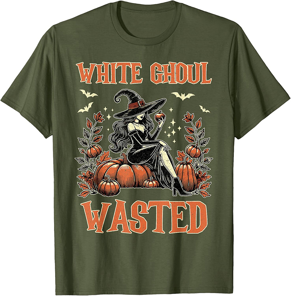 White Ghoul Wasted Halloween T-Shirt