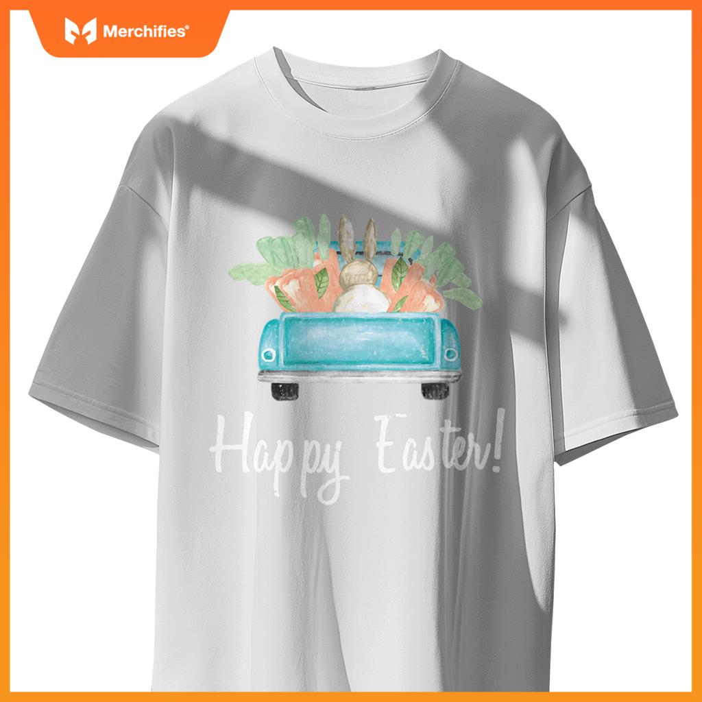 Happy Easter Watercolor Truck Party Teacher Cute T-Shirt