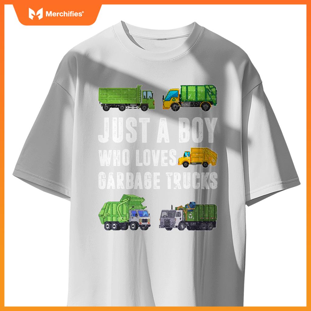 Just A Boy Who Loves Garbage Trucks Kids Toddler Trash Truck T-Shirt
