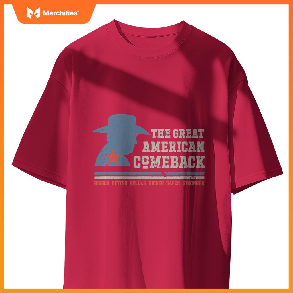 Winning Won Win Patriotic Cowboy Great American Comeback T-Shirt