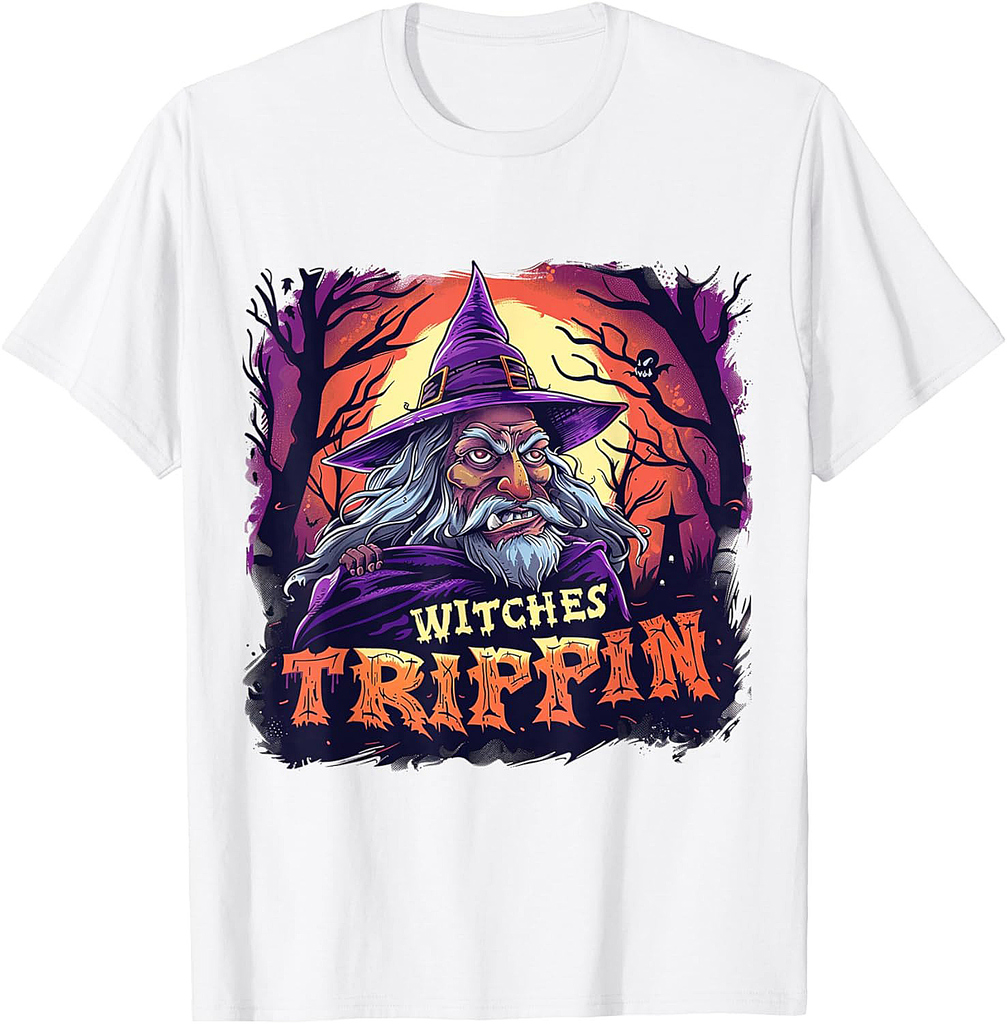 Witches Be Trippin Funny Halloween Wizard Witch Halloween T-Shirt
