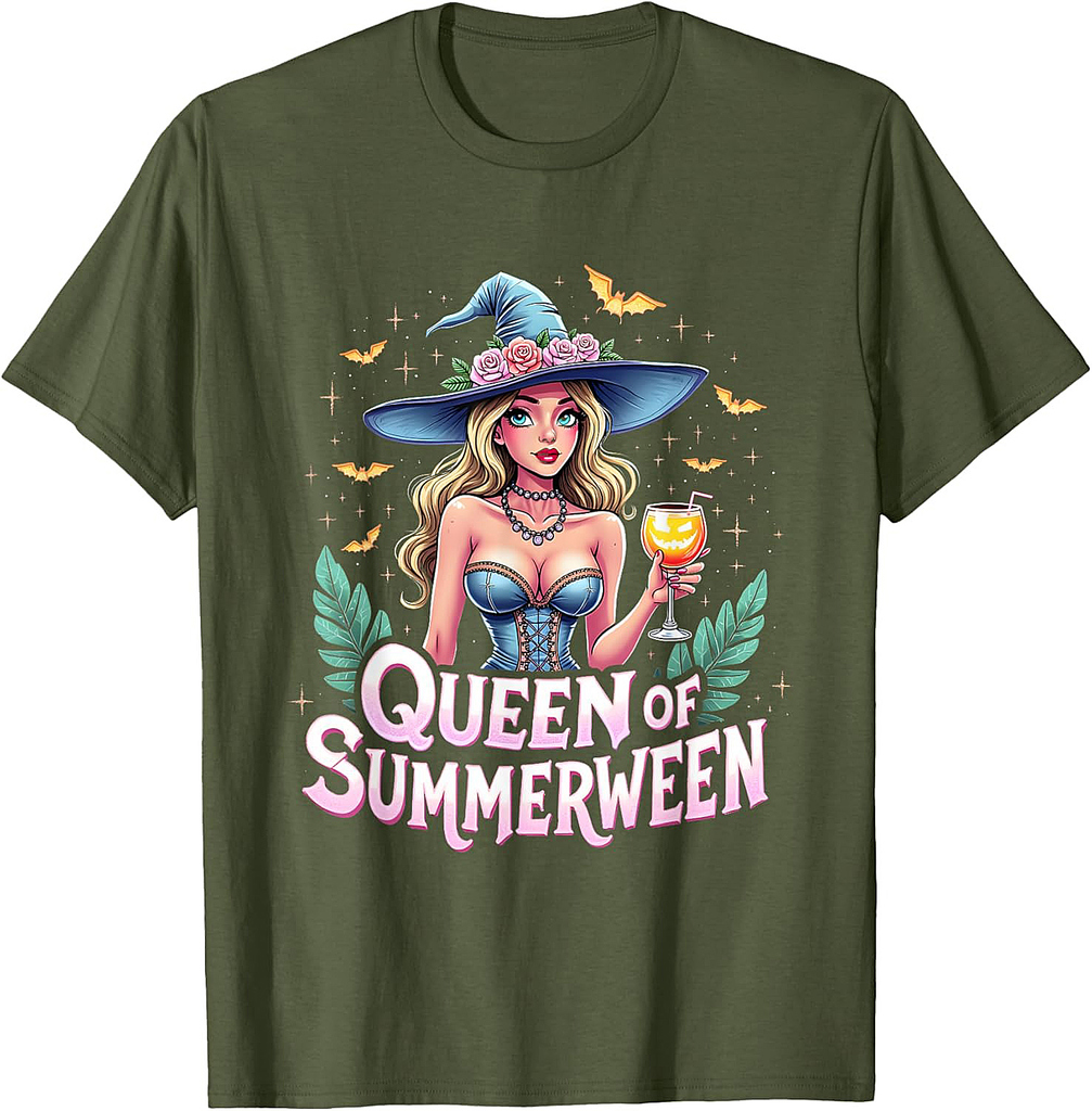 Witchy Queen Summerween Funny Halloween T-Shirt