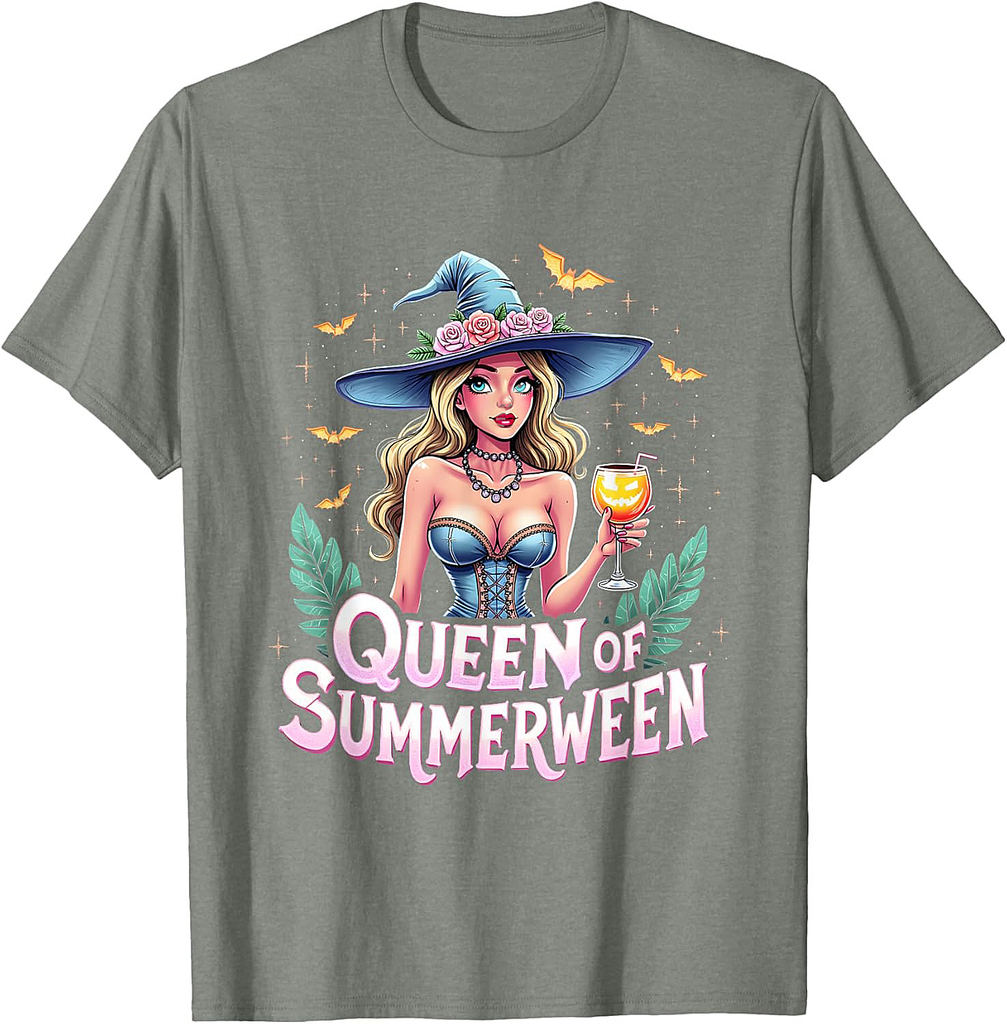 Witchy Queen Summerween Funny Halloween T-Shirt