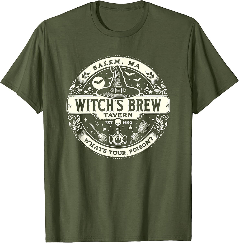 Witch’s Brew Tavern Vintage Halloween Witch T-Shirt