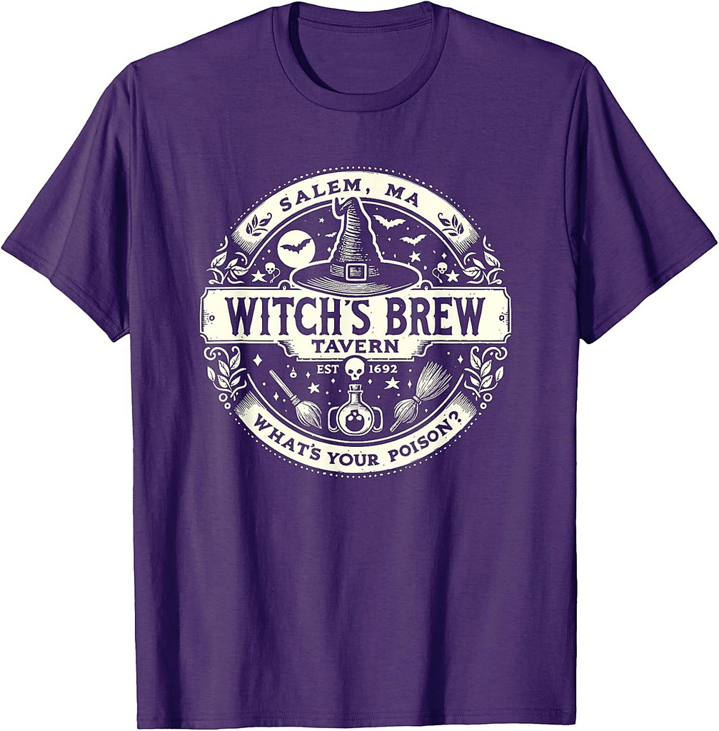Witch’s Brew Tavern Vintage Halloween Witch T-Shirt