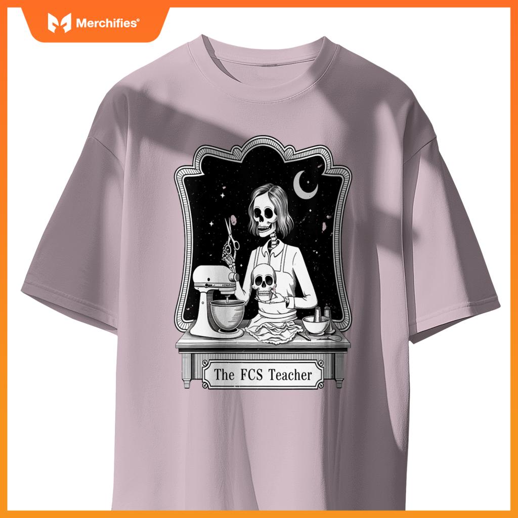 Womens Funny FCS Teacher Skeleton Halloween Baking Humor