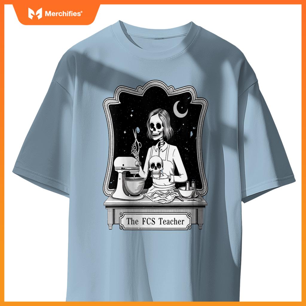Womens Funny FCS Teacher Skeleton Halloween Baking Humor