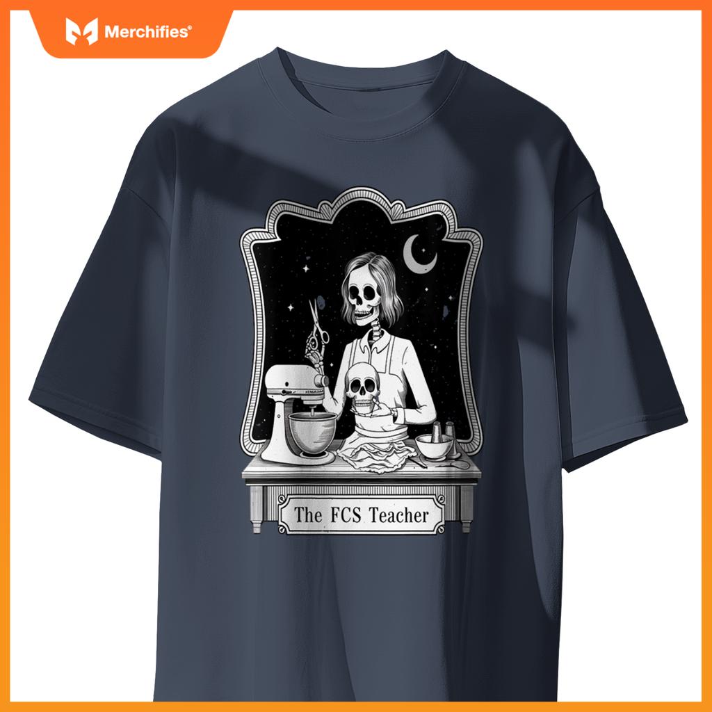 Womens Funny FCS Teacher Skeleton Halloween Baking Humor