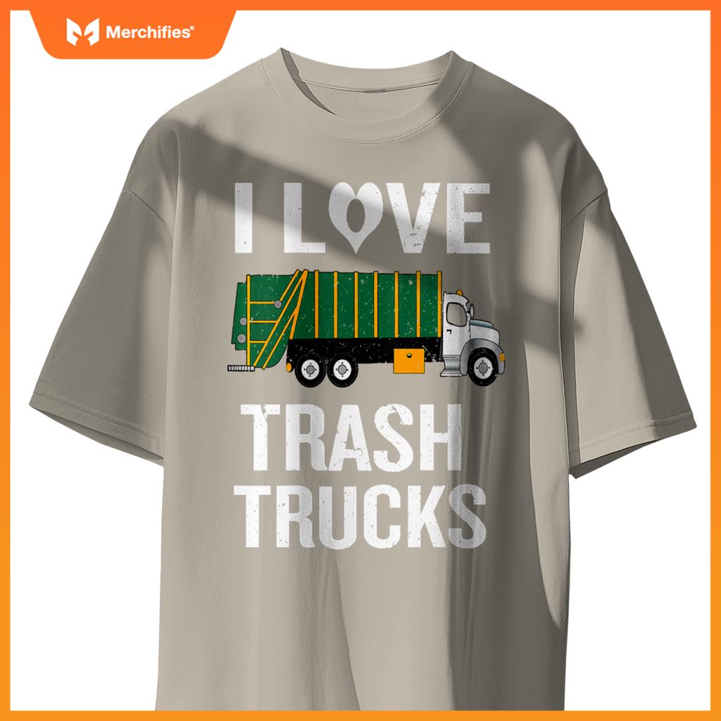 Womens Garbage Truck with I Love Trash Saying V-Neck T-Shirt