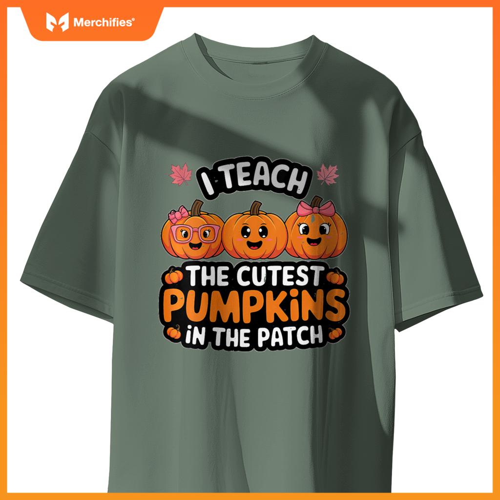Womens I Teach The Cutest Pumpkins In The Patch Halloween Teacher