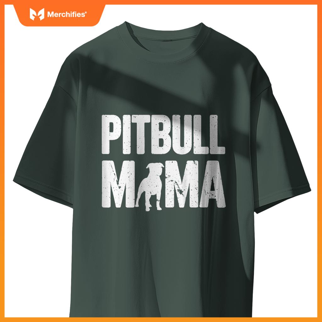 Womens Pitbull Mama Dog Lover Breeder T-Shirt