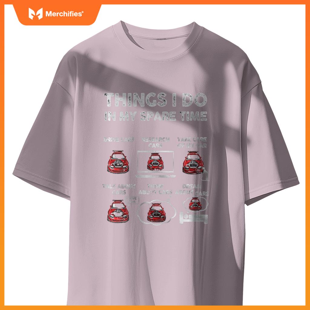 Womens Things I Do In My Spare Time Funny Car Enthusiast Car Lover V-Neck T-Shirt