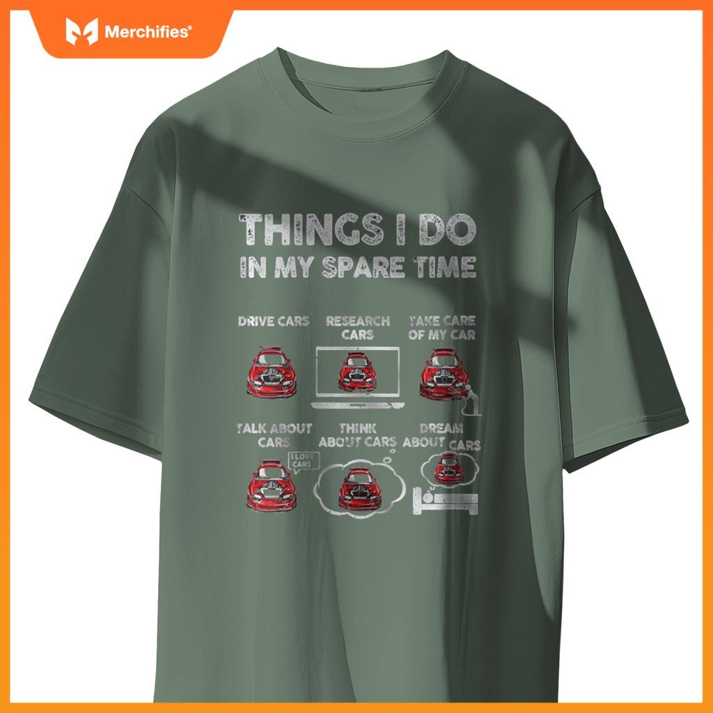 Womens Things I Do In My Spare Time Funny Car Enthusiast Car Lover V-Neck T-Shirt