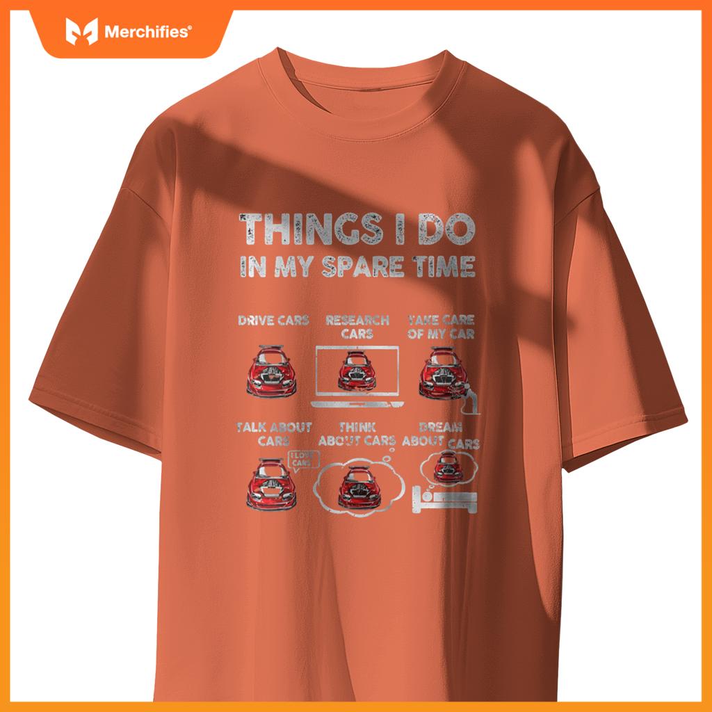 Womens Things I Do In My Spare Time Funny Car Enthusiast Car Lover V-Neck T-Shirt