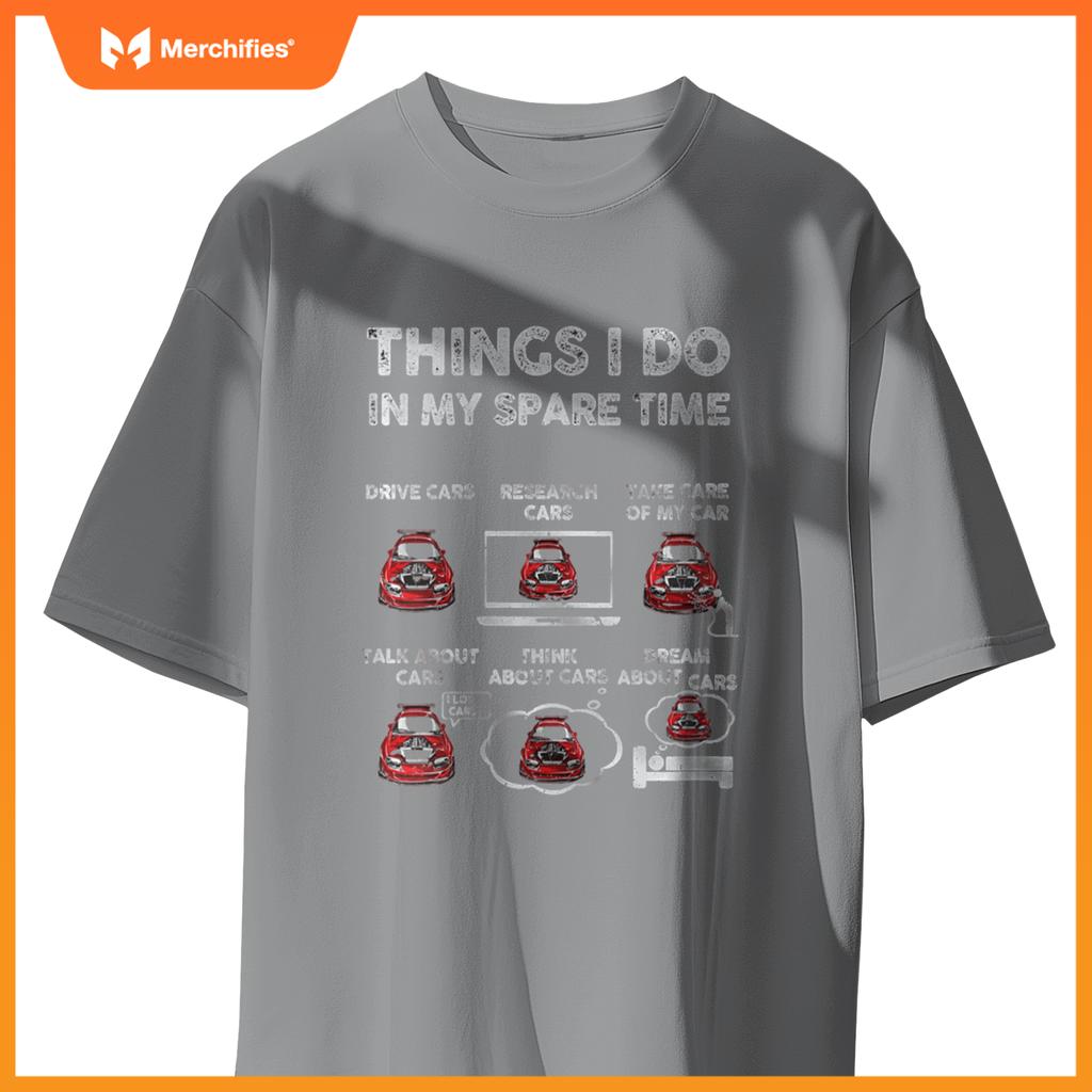 Womens Things I Do In My Spare Time Funny Car Enthusiast Car Lover V-Neck T-Shirt