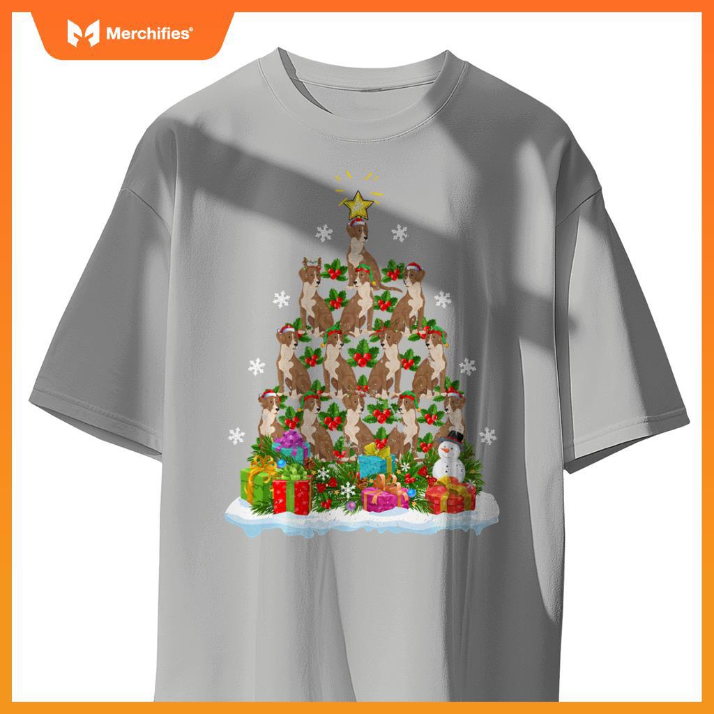 Xmas Decoration Santa Bloodhound Dog Christmas Tree T-Shirt