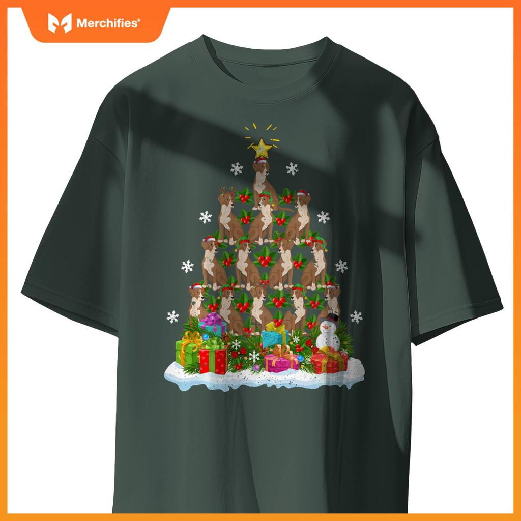 Xmas Decoration Santa Bloodhound Dog Christmas Tree T-Shirt
