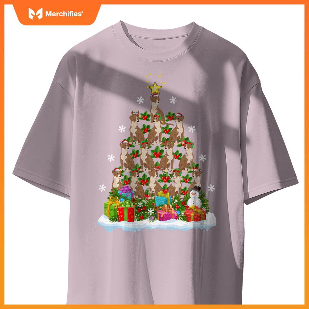 Xmas Decoration Santa Bloodhound Dog Christmas Tree T-Shirt