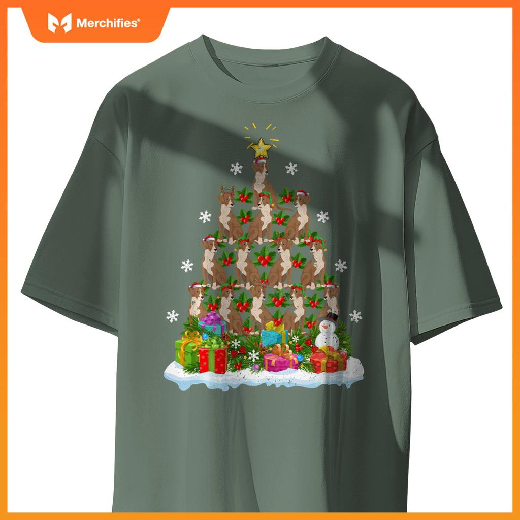 Xmas Decoration Santa Bloodhound Dog Christmas Tree T-Shirt