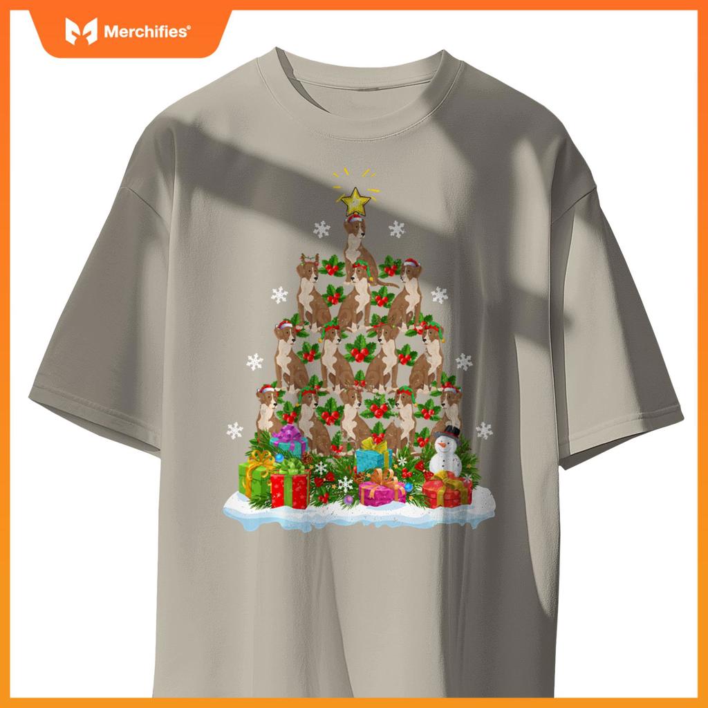 Xmas Decoration Santa Bloodhound Dog Christmas Tree T-Shirt