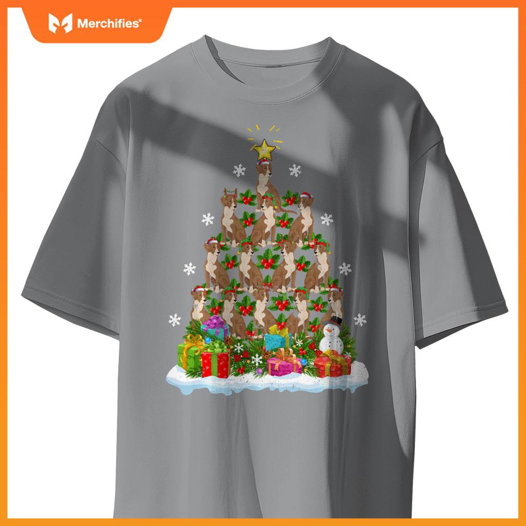 Xmas Decoration Santa Bloodhound Dog Christmas Tree T-Shirt