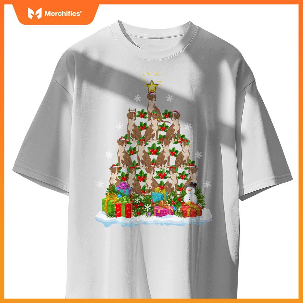 Xmas Decoration Santa Bloodhound Dog Christmas Tree T-Shirt