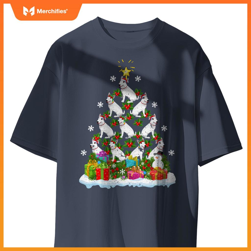 Xmas Decoration Santa Bull Terrier Dog Christmas Tree T-Shirt