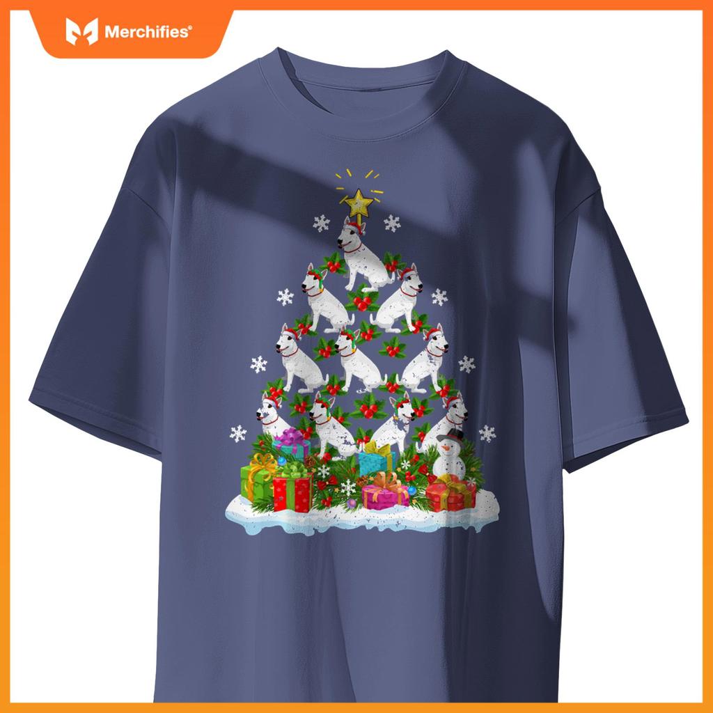 Xmas Decoration Santa Bull Terrier Dog Christmas Tree T-Shirt