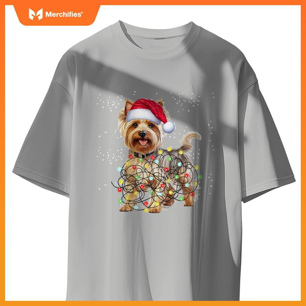 Yorkshire Dog Tree Christmas Sweater Xmas Pet Dogs T-Shirt