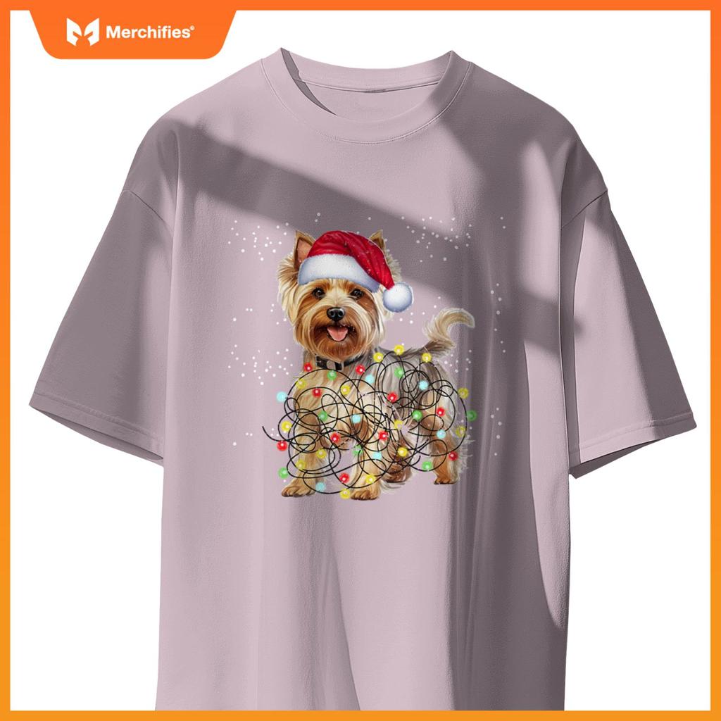 Yorkshire Dog Tree Christmas Sweater Xmas Pet Dogs T-Shirt