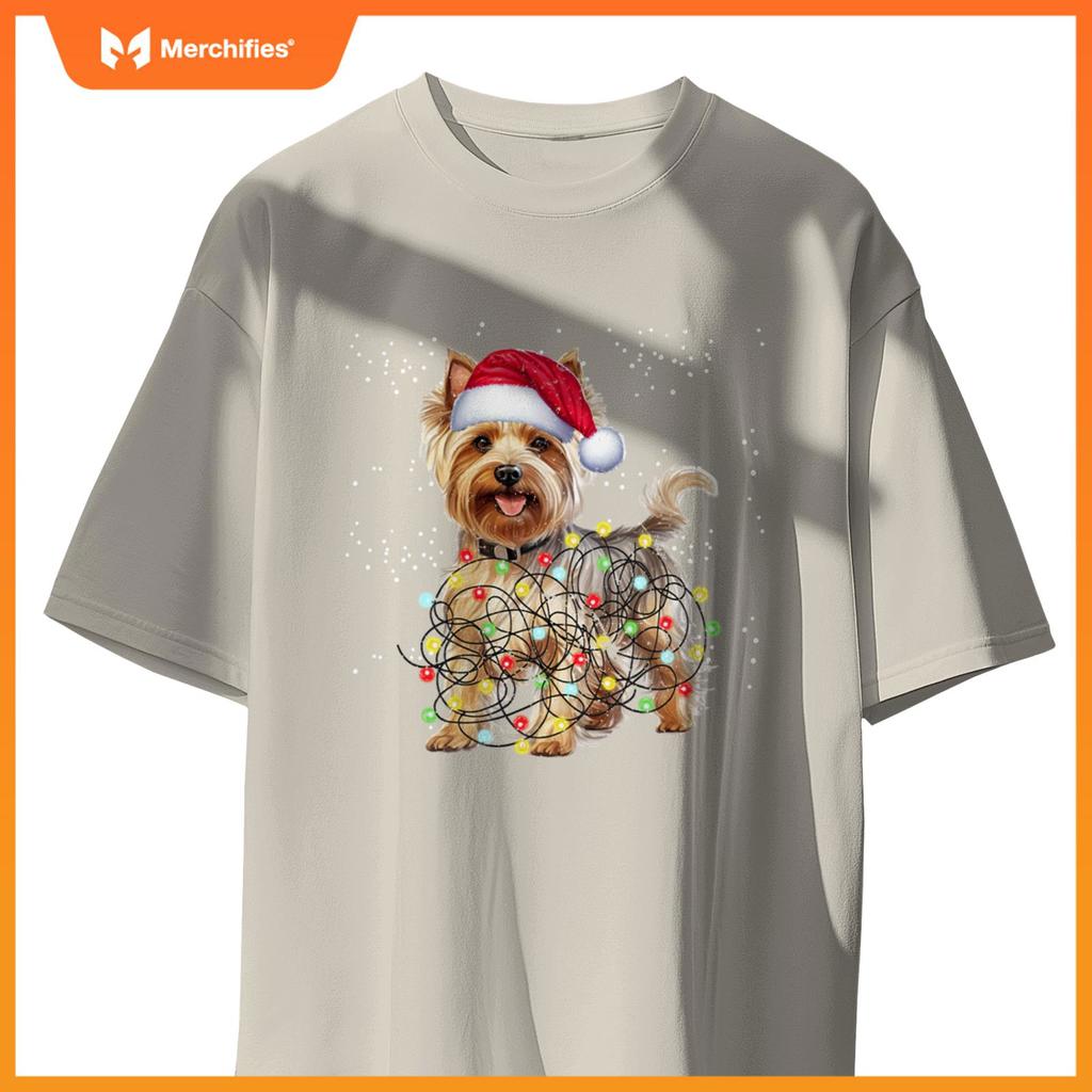 Yorkshire Dog Tree Christmas Sweater Xmas Pet Dogs T-Shirt