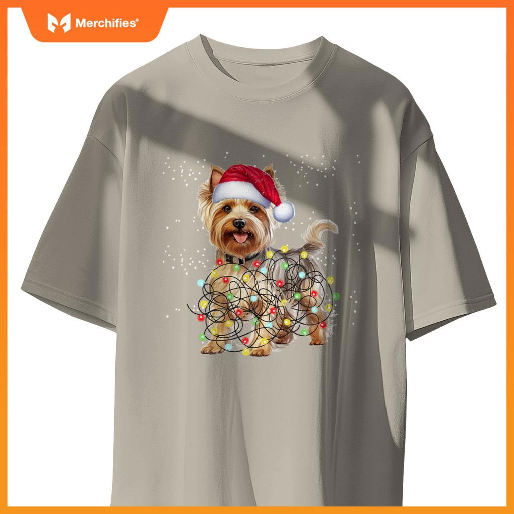 Yorkshire Dog Tree Christmas Sweater Xmas Pet Dogs T-Shirt