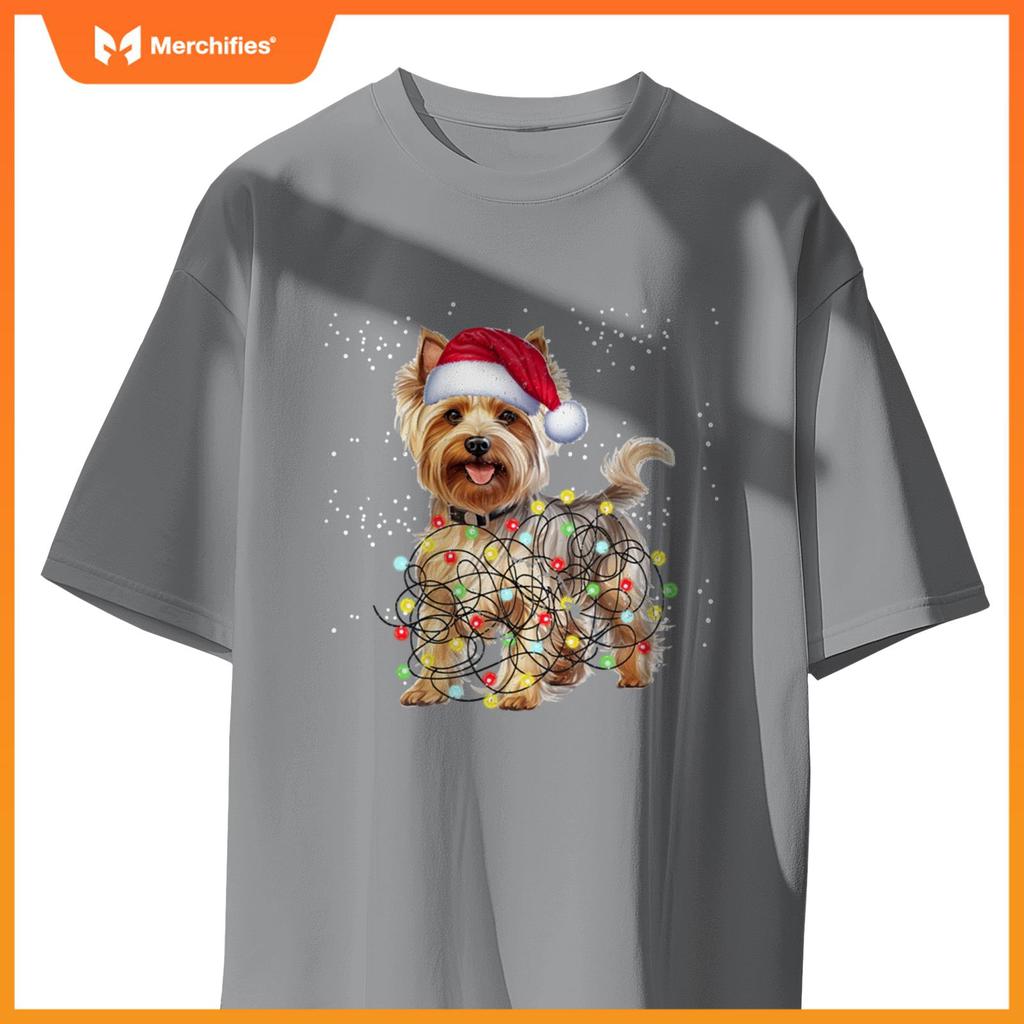 Yorkshire Dog Tree Christmas Sweater Xmas Pet Dogs T-Shirt