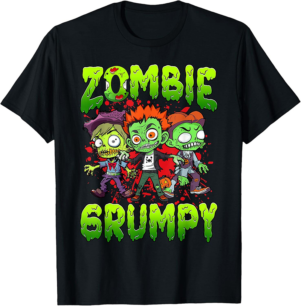 Zombie Grumpy Halloween Costume Family Matching T-Shirt