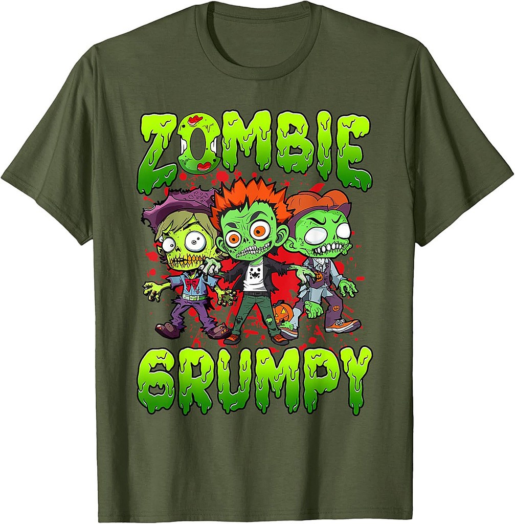 Zombie Grumpy Halloween Costume Family Matching T-Shirt
