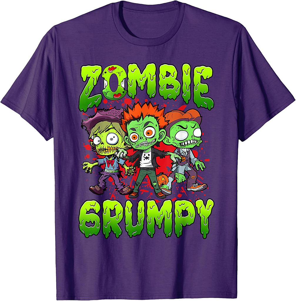 Zombie Grumpy Halloween Costume Family Matching T-Shirt