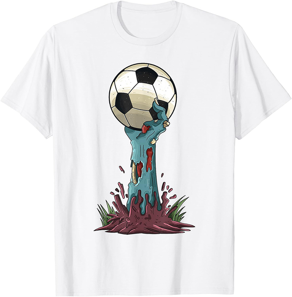 Zombie Hands Soccer Funny Horror Scary Halloween Costume T-Shirt