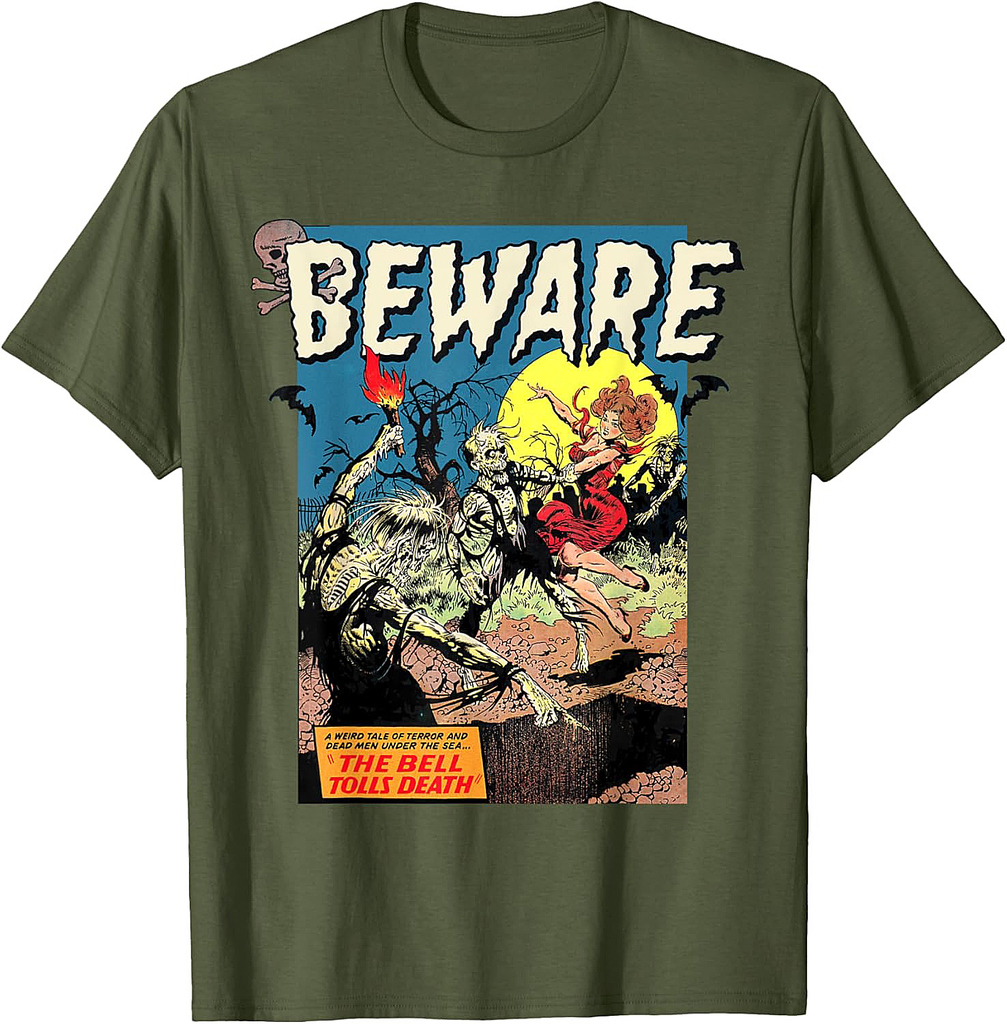 Zombie Movie Horror Poster Tee Vintage Comic Book Graphic T-Shirt