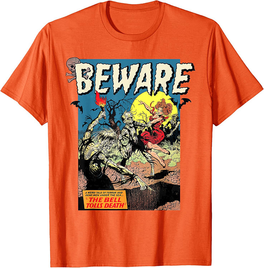 Zombie Movie Horror Poster Tee Vintage Comic Book Graphic T-Shirt
